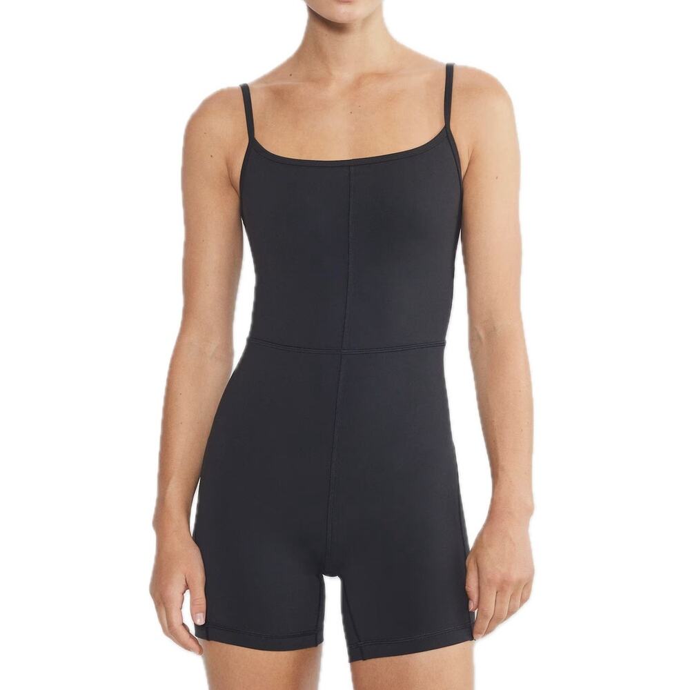 Aritzia Golden Sleeveless Black LIFE Divinity 5" Athletic Romper